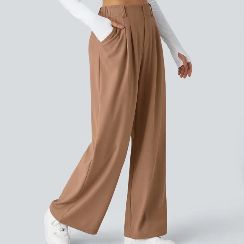 HALARA Tan Wide-Leg Women's Pants